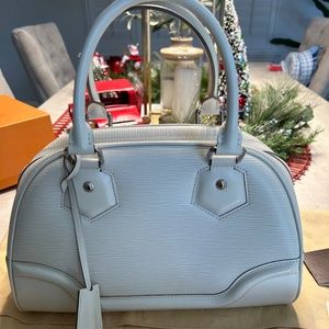 Louis Vuitton Epi Montaigne bowling bag - white